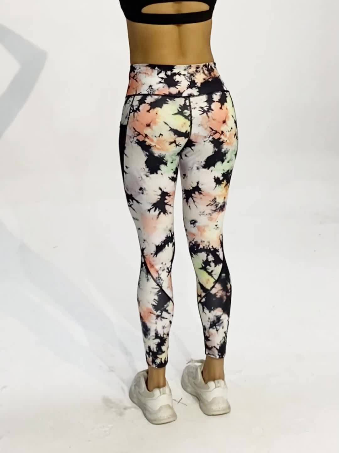 High Stretch Tie Dye Yoga Legging Slim Fit With Pocket