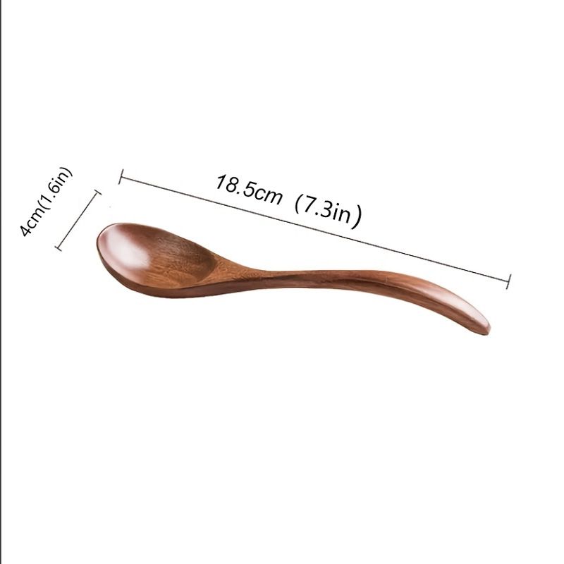 1pc Wooden Spoon, Curved Wood Soup Spoon, Long Handle Spoon, Kitchen  Utensil - Home  Kitchen - Temu
