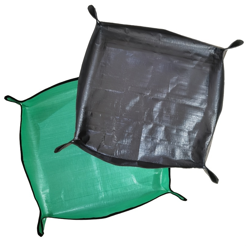 1pc Foldable Gardening Mat, Plant Repotting Mat, Waterproof Thicken PE Mat, Anti Dirty Tarp, Green