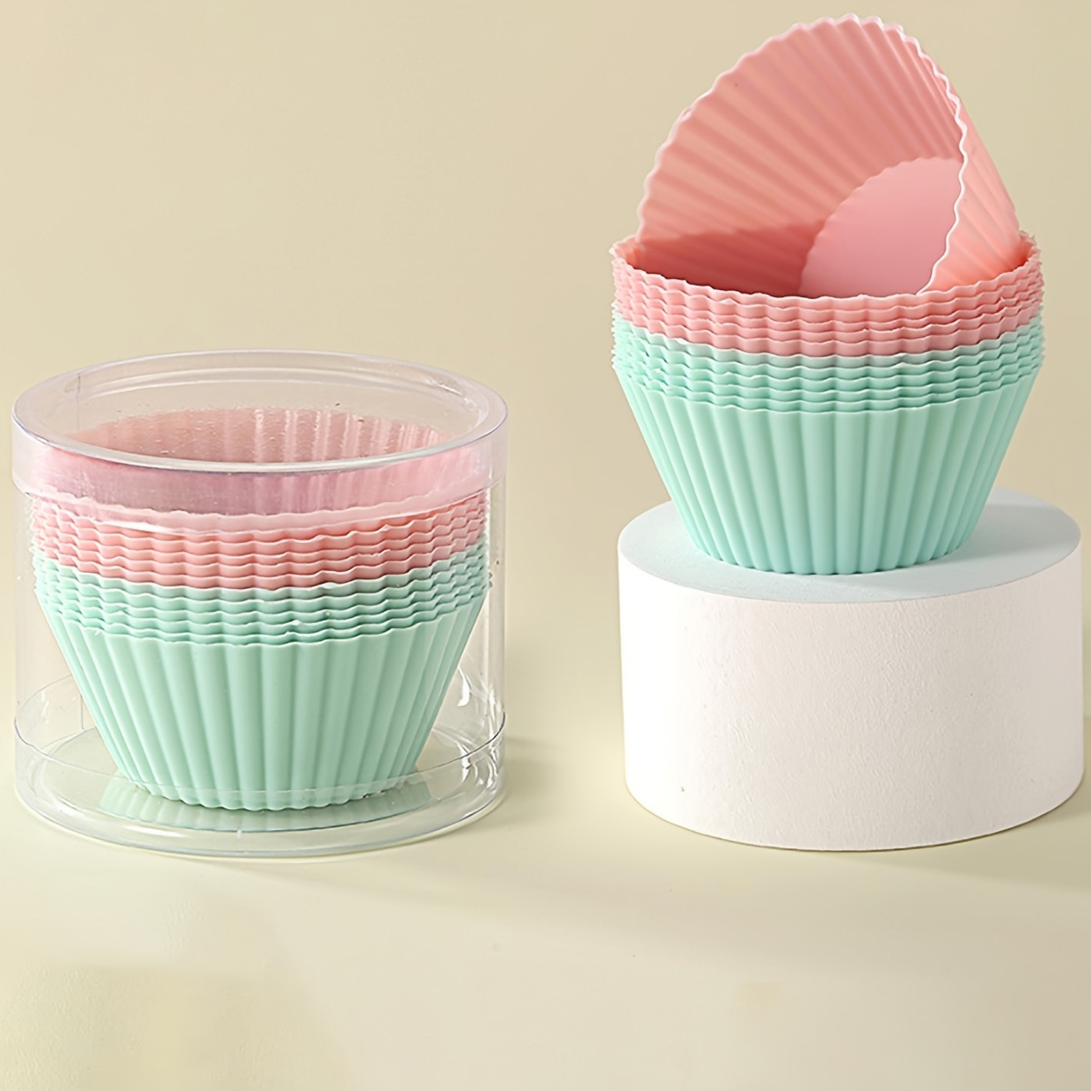 UDIYO 12Pcs Pantry Elements Rectangular Silicone Cupcake Liners for Baking  Reusable Non-Stick BPA Free Muffin Liners Baking Cups Molds for Baking,  Bento Box Accessories 