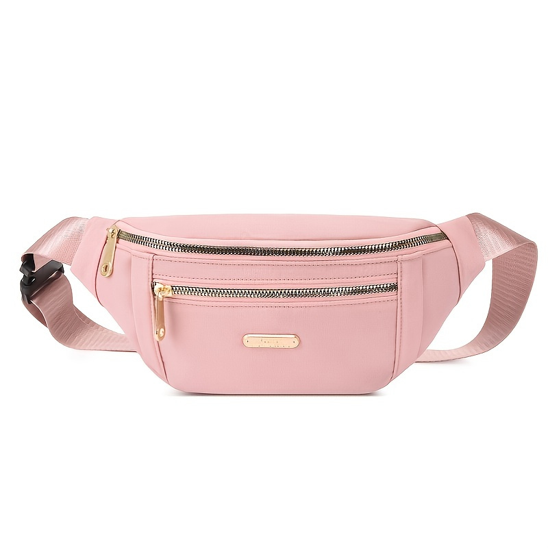 

Solid Color Waist Bag, Women's Zipper Front Fanny Pack With Adjustable Strap Bum Bag Fanny Pack
