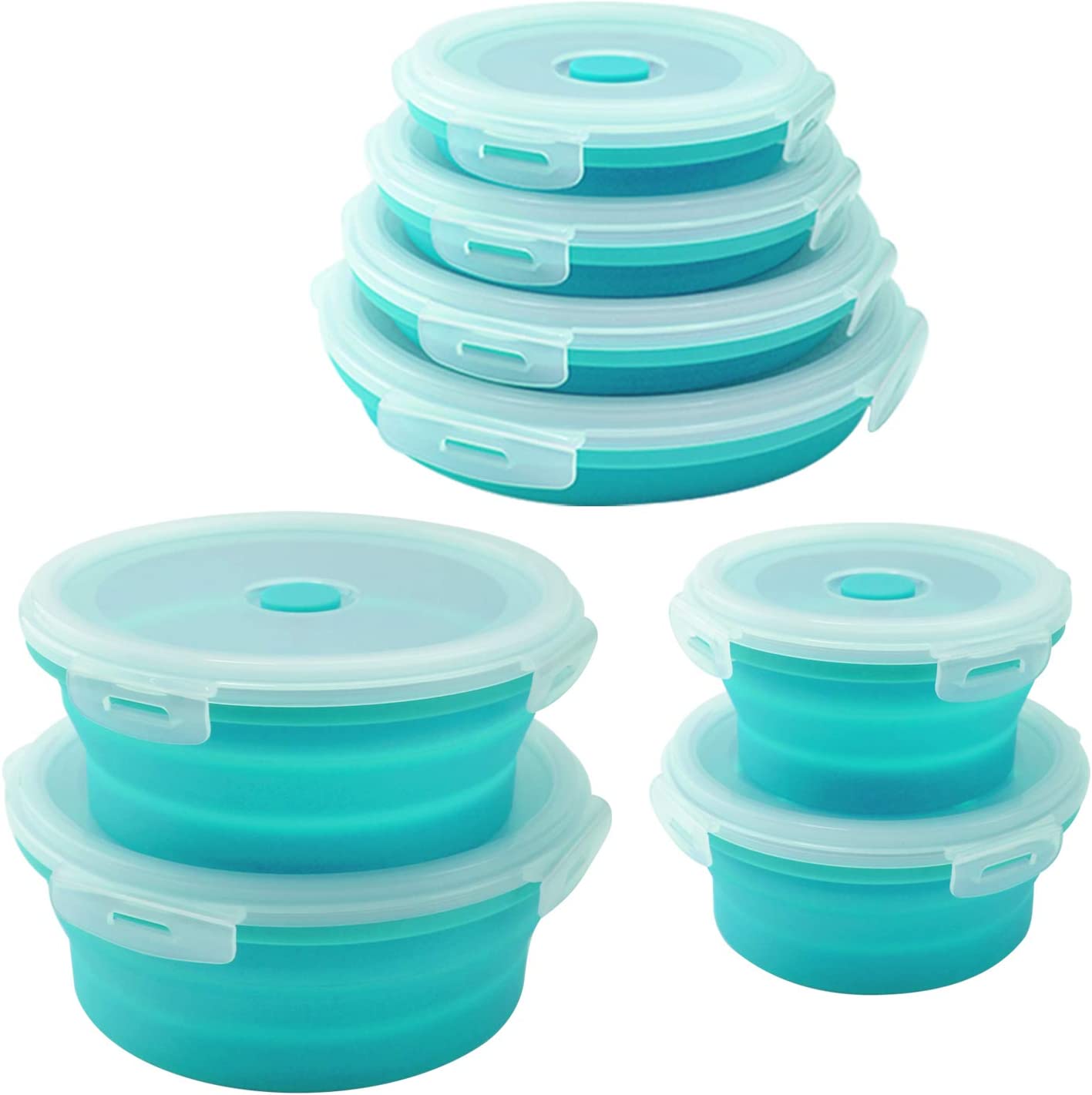 Collapsible Bowls With Lids, Round Food Storage Containers, Portable  Camping Bowls, Bpa Free, Suitable For Microwave - Temu