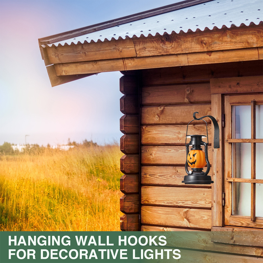 2 Pcs 8 Inch Decorative Iron Lantern Hooks for Wall Hanging Mason Jar  Sconces
