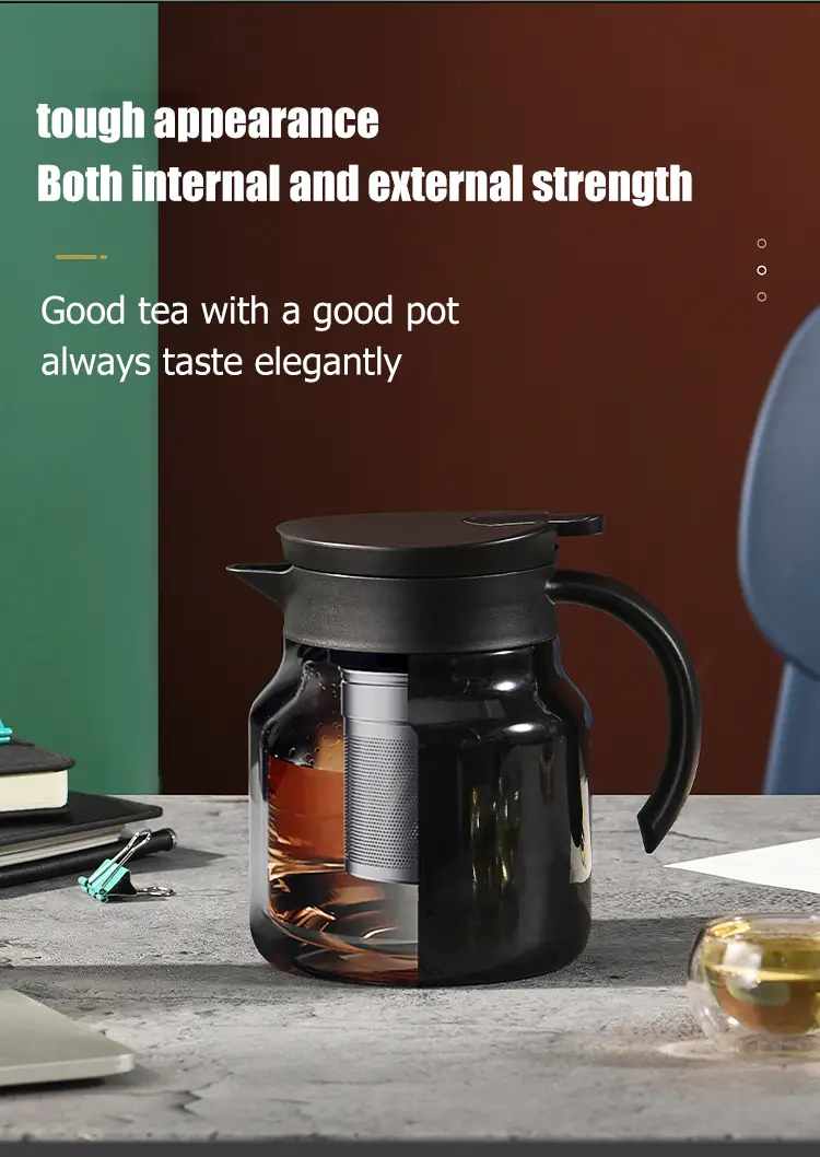 1pc teapot stainless steel tea pot thermal teapot thermal coffee teapot teapot with tea strainer metal teapot household teapot kitchen supplies kitchen stuff details 14