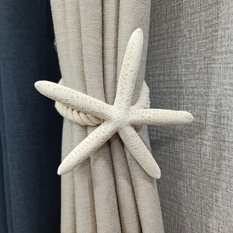 

1pc Natural Starfish Curtain Tiebacks, Woven Curtains Drawstringe, 19.7inch, Home Accessories Decor