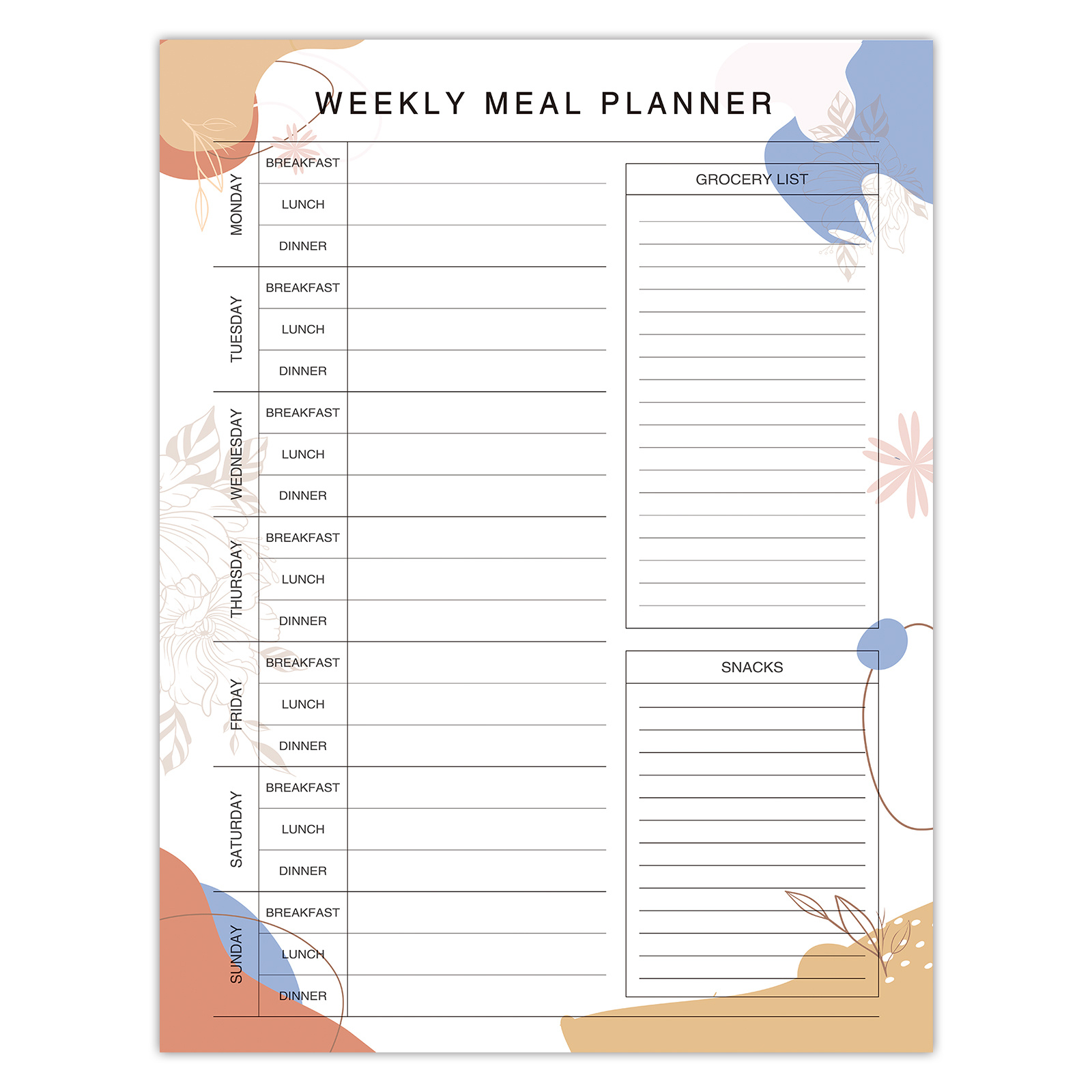 Magnetic Weekly Meal Planner