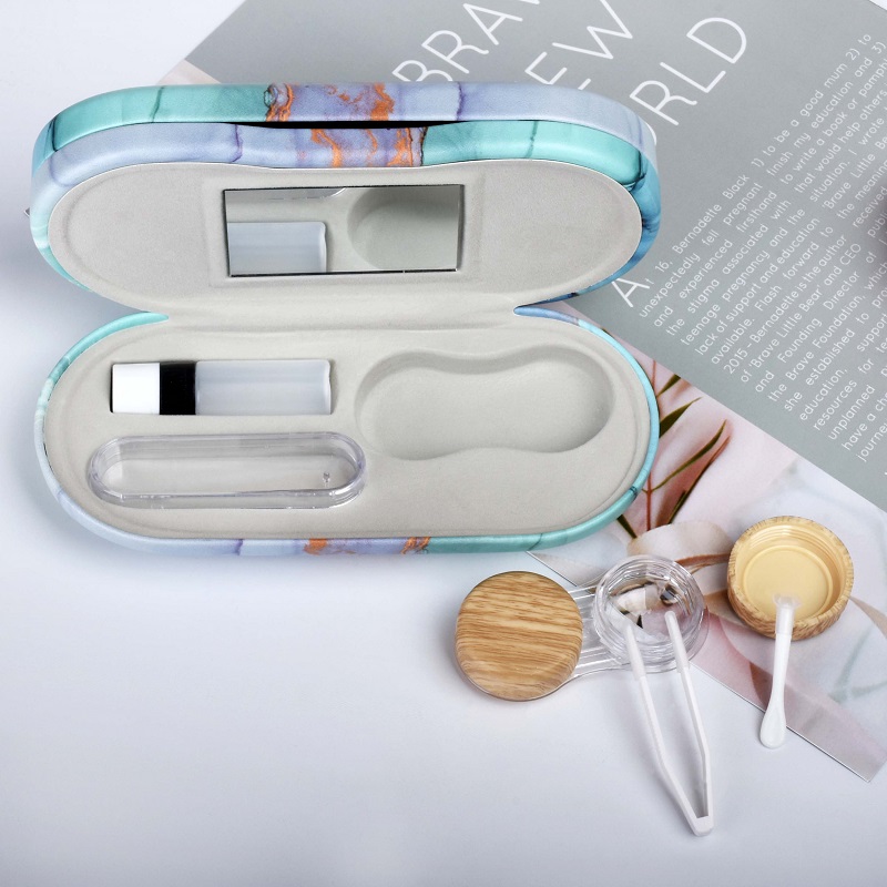 Leather Double Eyeglass Contact Lens Case Perfect Travel Temu