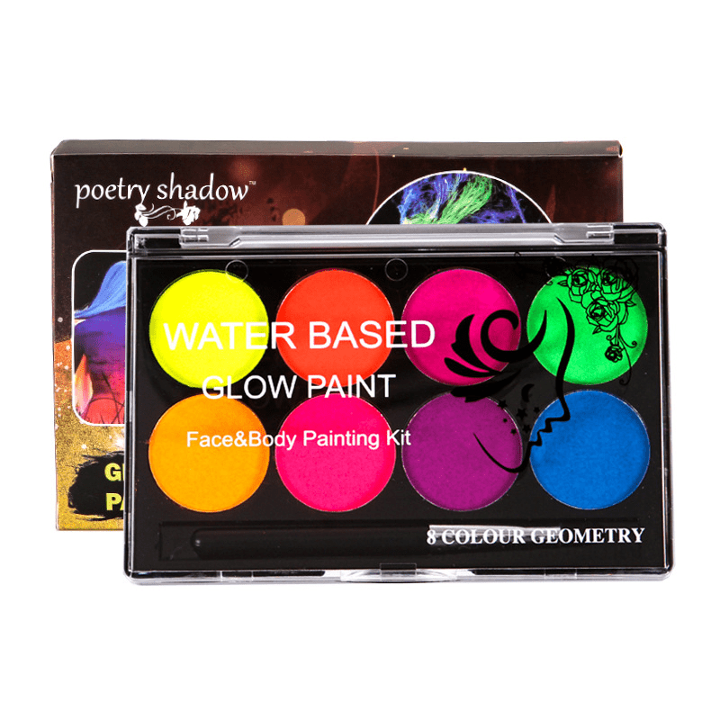 8 Colors Body Painting Palette Art Uv Glow Fluorescent Temu