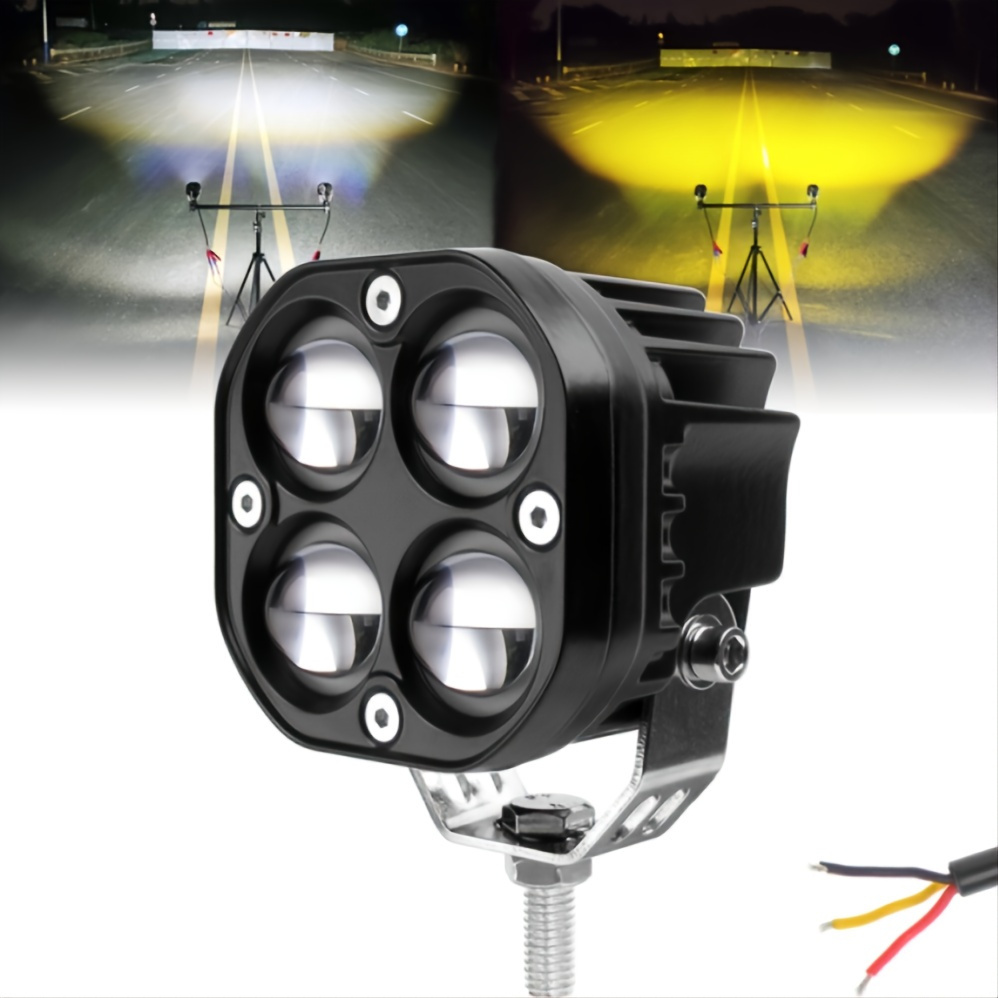 Amber Fog Lights, 12v 24v 3 Inch Yellow White 4x4 Offroad Pods Lights ...