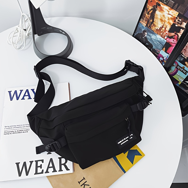 Nylon Front Zipper Fanny Pack, Fashion Water Proof Sling Bag With