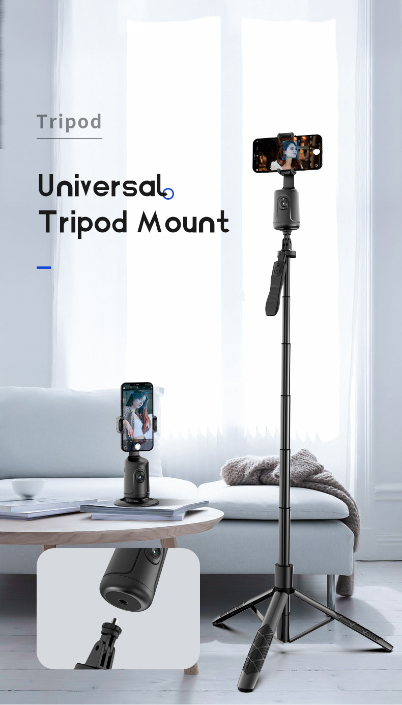 auto tracking phone holder auto face tracking tripod portable all in one smart selfie stick 360 rotation fast face object tracking cameraman robot mount for phone video vlog live streaming details 10