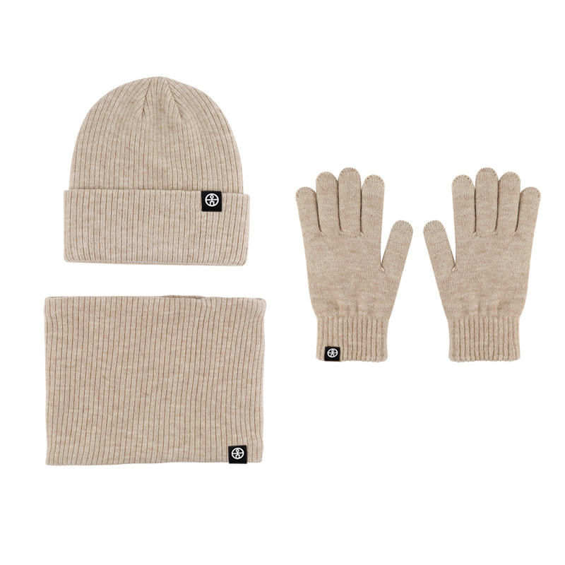 Winter Warm Hat Scarf Gloves Set Windproof Knitted Hat Three piece