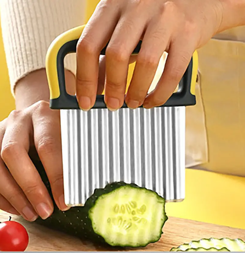 Wave Cutting Tool, Potatoes Crinkle Fry Cut And Vegetable Cutter For  Veggies, Stainless Steel Carrot Slicer - Temu Lithuania