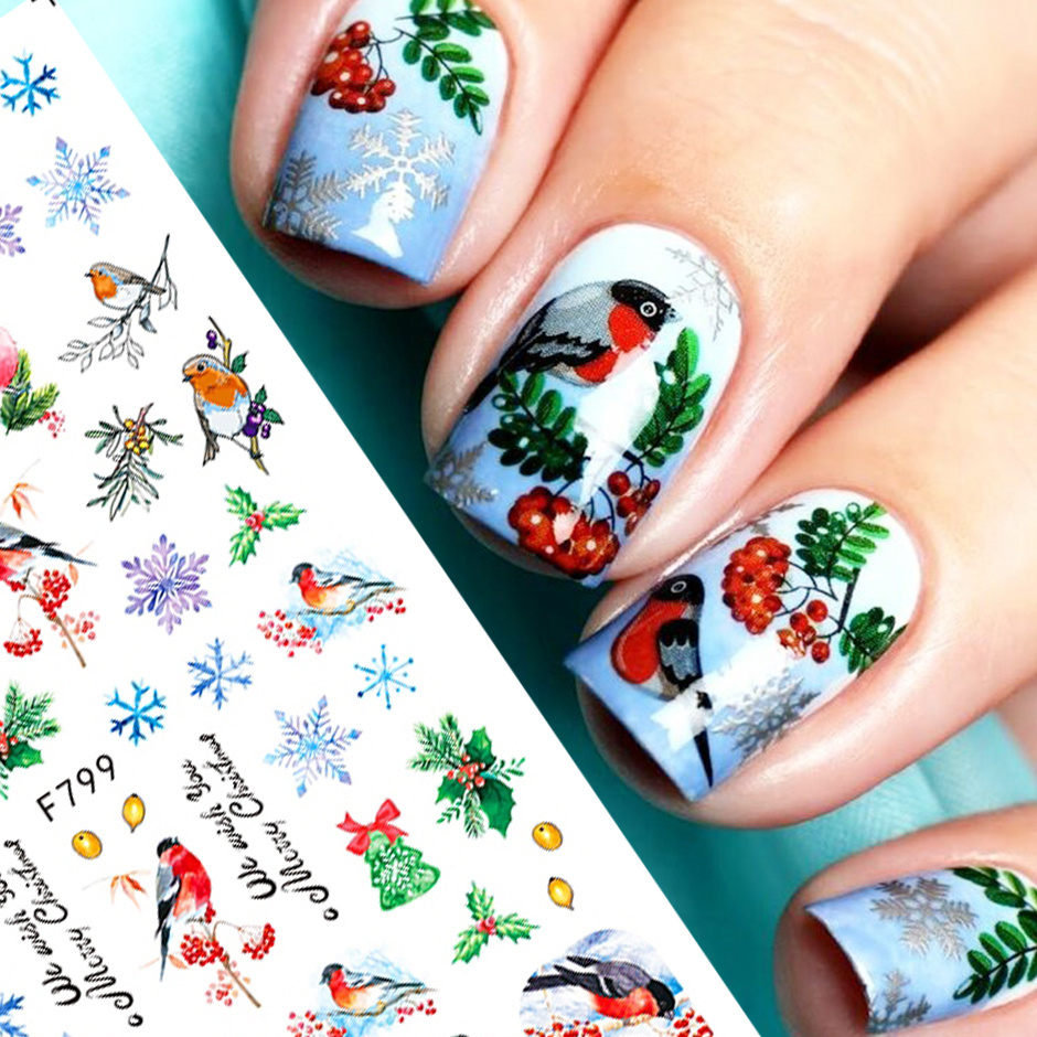 Christmas Nail Art Stickers Decals Snowflake Nail Decals Temu