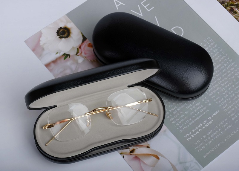 Leather Double Eyeglass Contact Lens Case Perfect Travel Temu