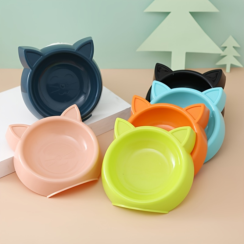 

1pc Cute Cat-shaped Pet Feeding Bowl For Dogs And Cats - Non-slip Base, Easy To Clean, Perfect For Small To Medium Pets