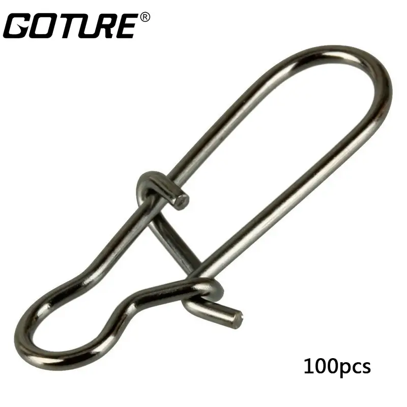 100pcs * Stainless Steel Lock Snaps - Securely Connect Fishing Line with  Solid Rings, Sizes #0-#5, 26-88lb Capacity