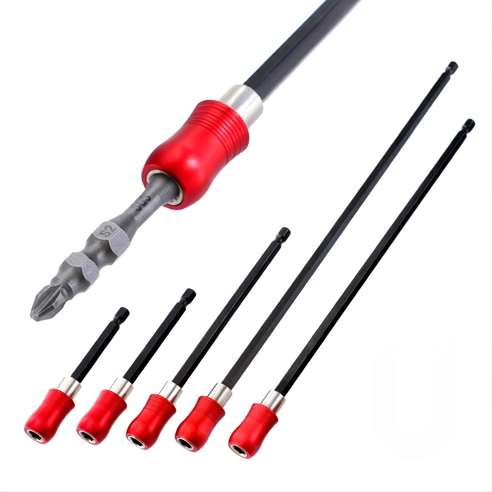 

Drill Bit Extension Set, 6pcs Magnetic Drill Bit Holder, 1/4" Hex Quick Release Drill Bit Extender For Impact Driver Screws Nuts Drill