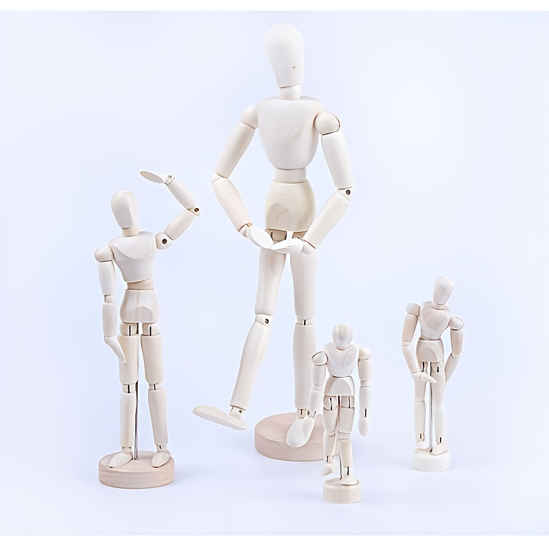 4.5 In/5.5 In/8 In/12 In Wooden Figure Wooden Hand Joints Flexible And Movable Imitation Human Scale Wooden Figure Model, Sketch Painting Sketch Wooden Figure Joint Model, Puppet Model Decoration