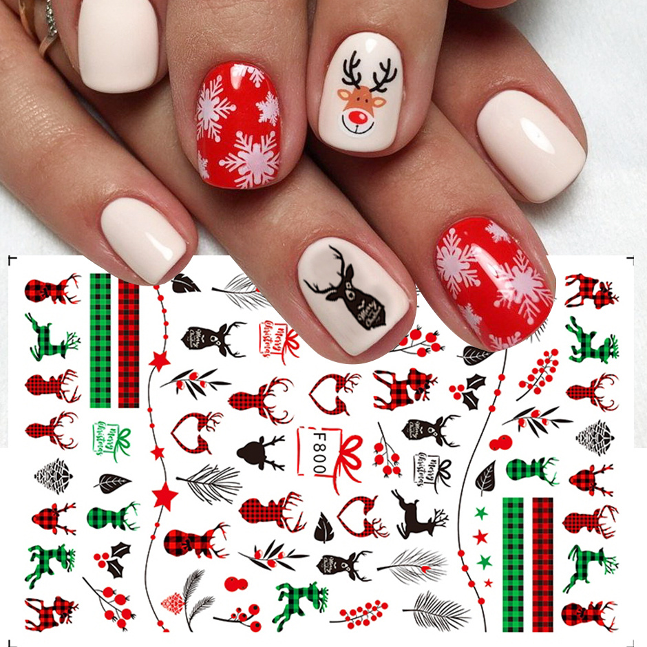 Christmas Nail Art Stickers Decals Snowflake Nail - Temu