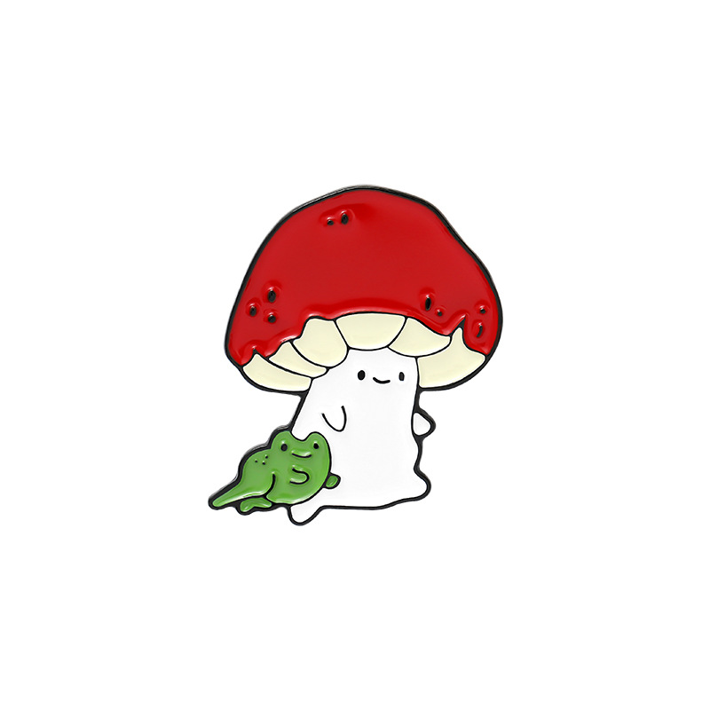 Frog Enamel Pin | Red Mushroom Pin | Cute mushroom pin | Kawaii Frog Enamel  Pin, Mushroom Frog | Animal Pin | Green frog Pin | Small Pins