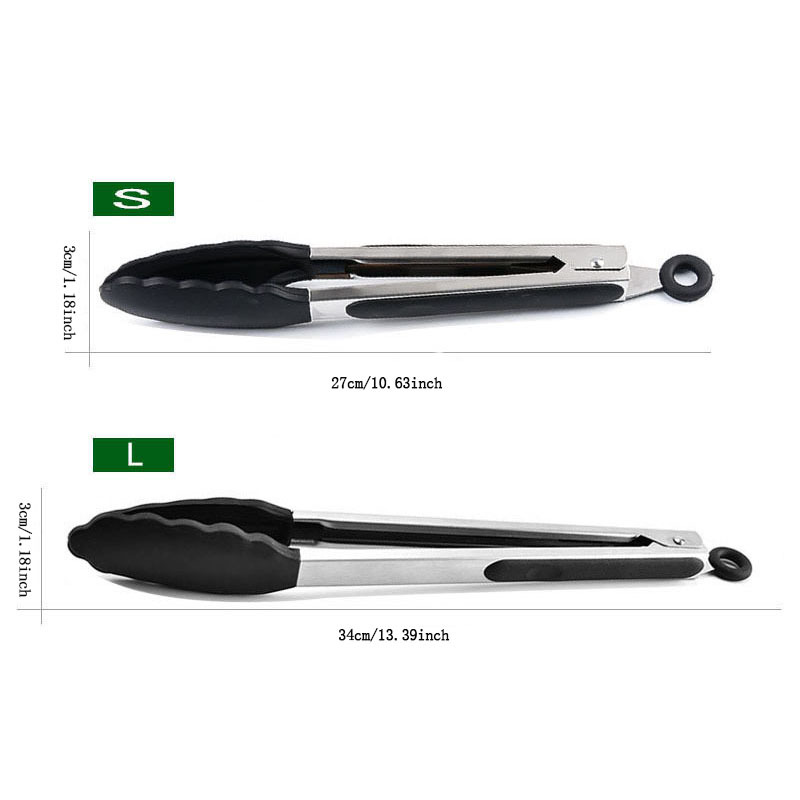 13 Inch BBQ Grilling Tongs (Black)