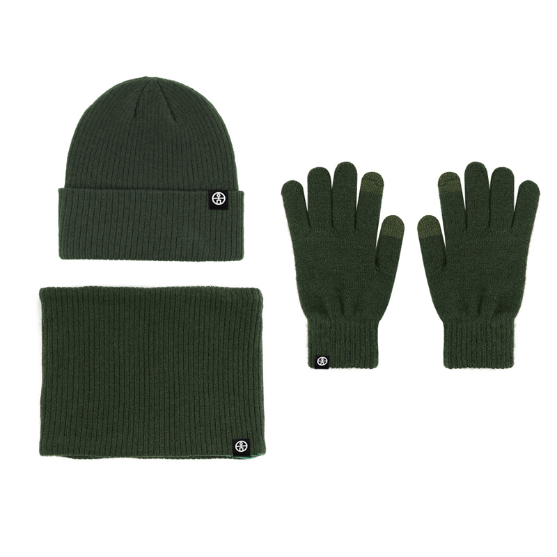 Winter Warm Hat Scarf Gloves Set Windproof Knitted Hat Three piece