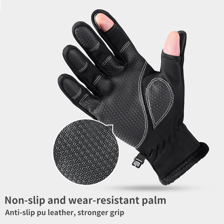 Waterproof Anti-Slip Fishing Gloves Two-Finger Winter Cycling