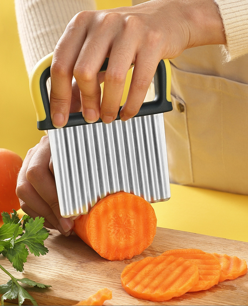 Household Potato Slicer Vegetable Potato Carrot Wavy Cutter French Fries  rice cake Cutter Kitchen Accessories Tool