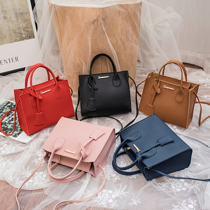 

Lychee Pattern Handbag, Women's Elegant Shoulder Bag, Large Capacity Crossbody Bag