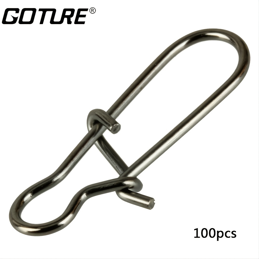 100pcs/Lot Stainless Steel Hook Lock Snap Swivel Solid Rings
