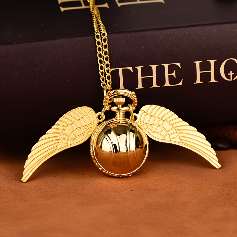1pc Small Golden Wings Pumpkin Pocket Watch Today's Best Daily Deals