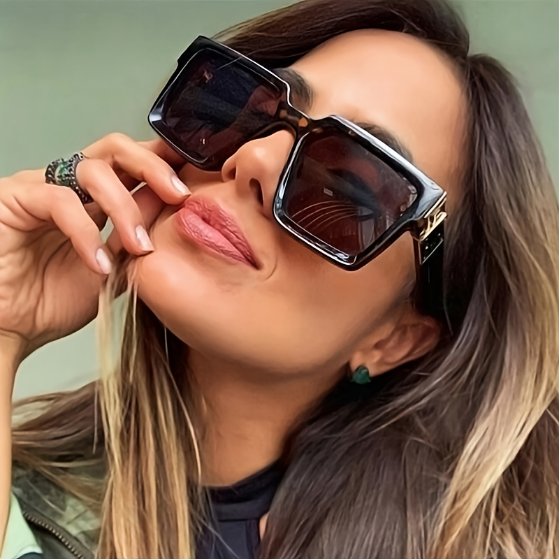 Rectangle Sunglasses For Women Vintage Oversize Square Sun Glasses Sun  Protection - Temu