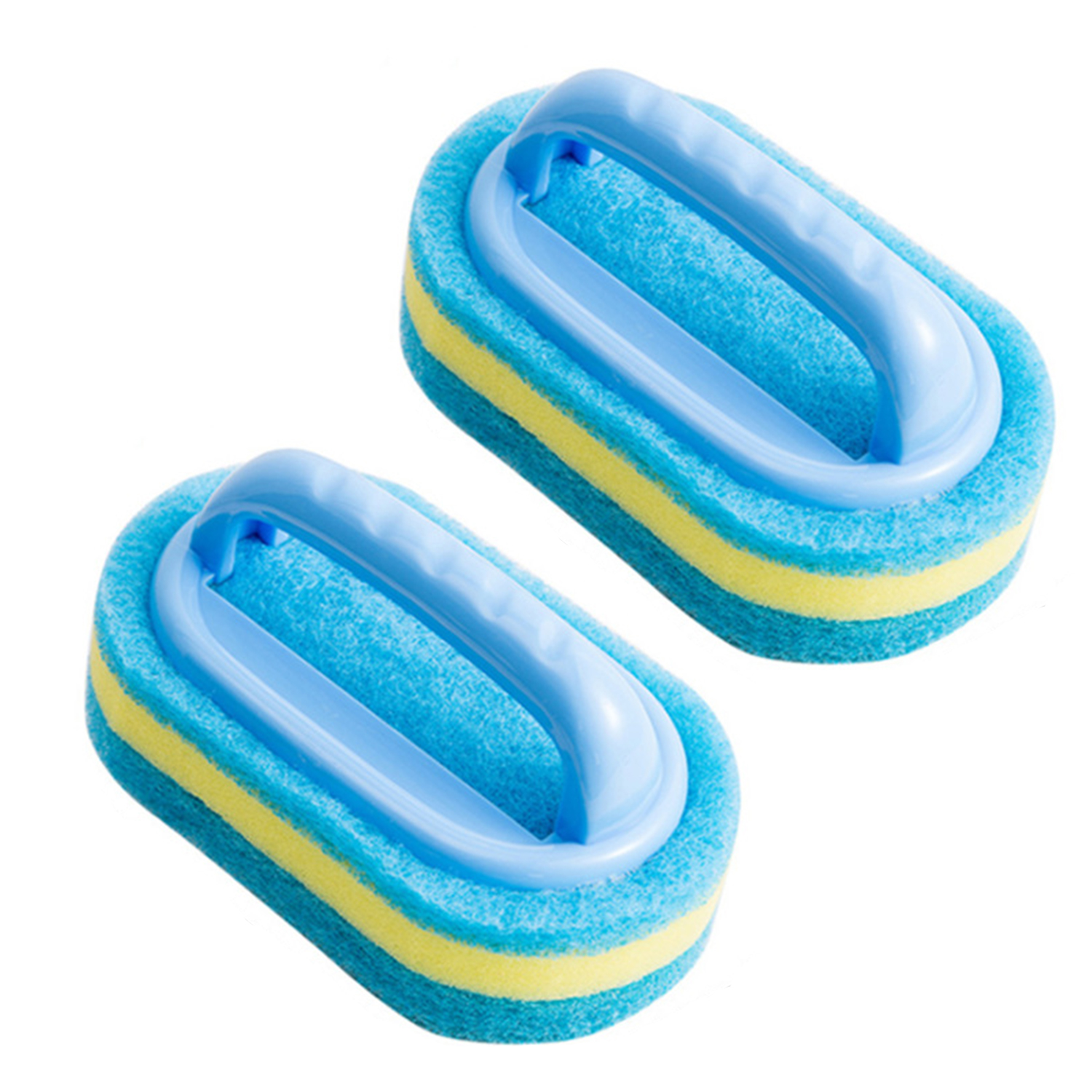 Pack of Cleaning Sponges with Handle - Abrasive Pads, Cleaning