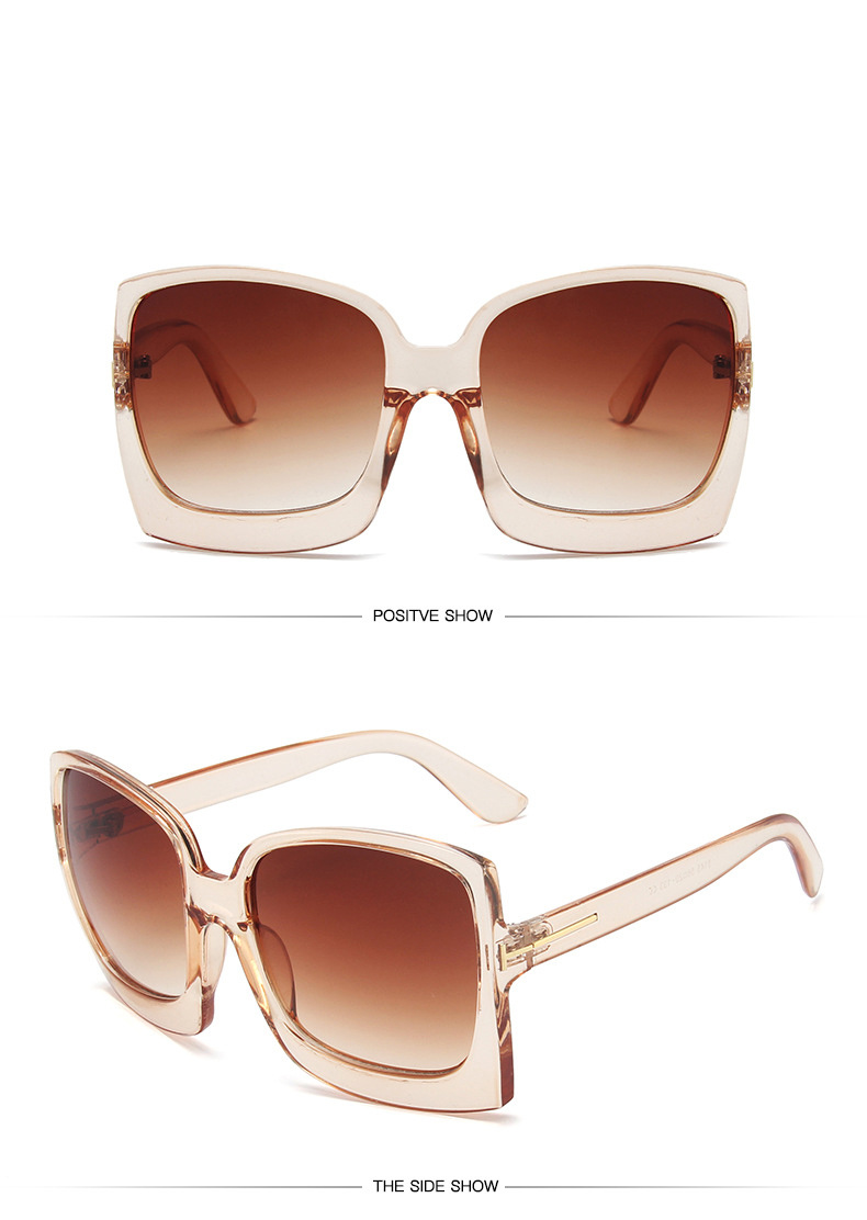 Fashion Transparent Orange Square Sunglasses Women Luxury Designer
