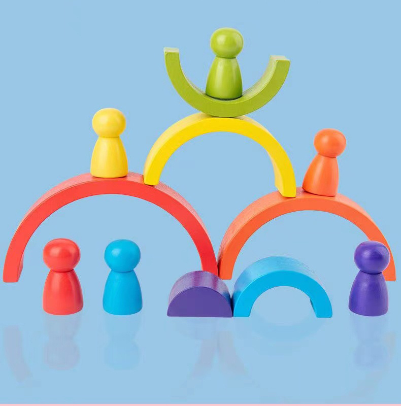 Brighten Up Learning Time With This Colorful Wooden Rainbow Stacking