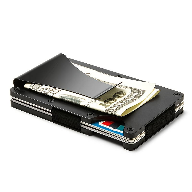 Minimalist Aluminum Money Clip Wallet Mens Slim Rfid Metal Card Holder ...