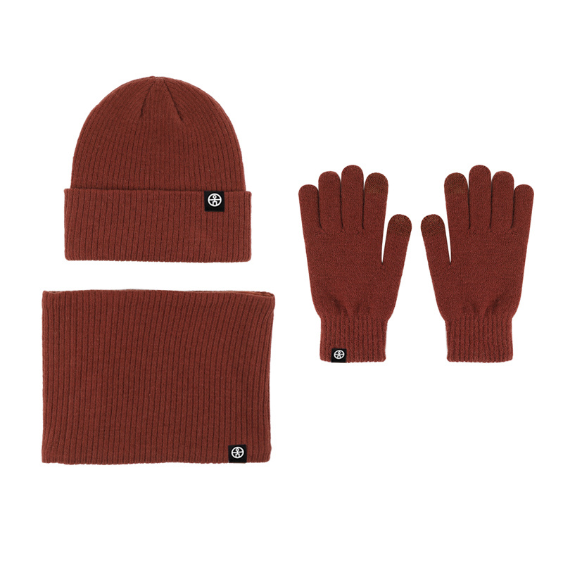 Winter Warm Hat Scarf Gloves Set Windproof Knitted Hat Three piece