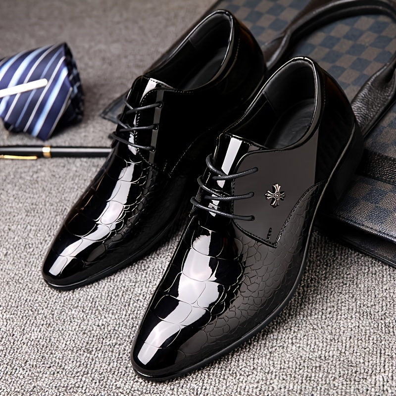 Men's Fashion Oxford Style Faux Leather Pointed Toe Dress Shoes ...