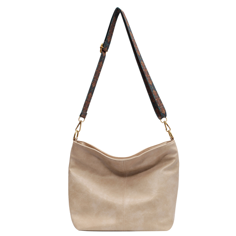 Geometric Strap Hobo Bag Large Capacity Soft PU Leather Crossbody Bag
