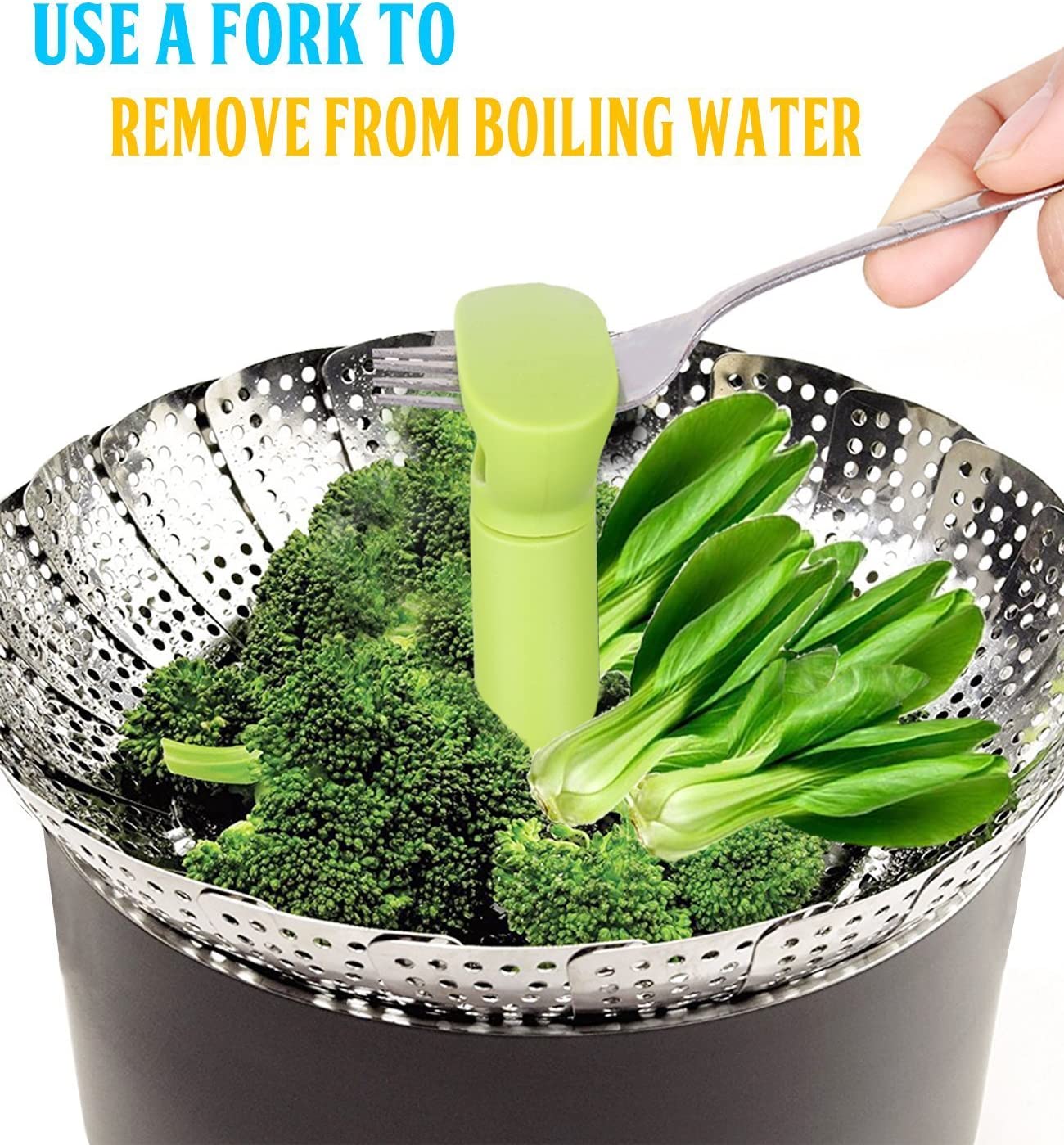 1pc foldable stainless steel vegetable steamer basket quickly and   steam your   vegetables details 5