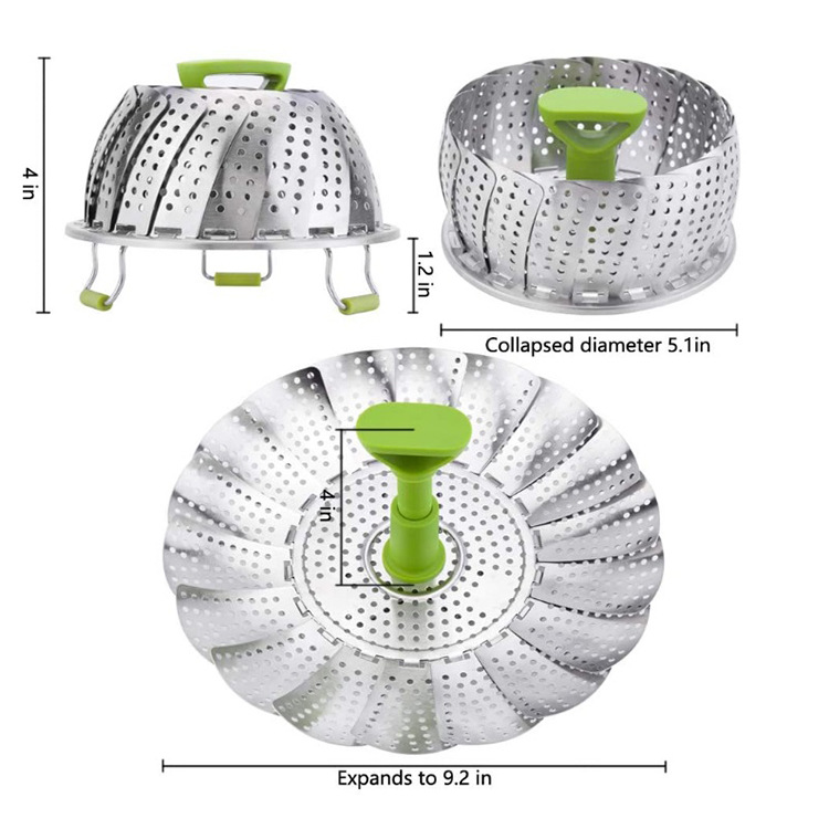 Foldable Stainless Steel Vegetable Steamer Basket Quickly - Temu