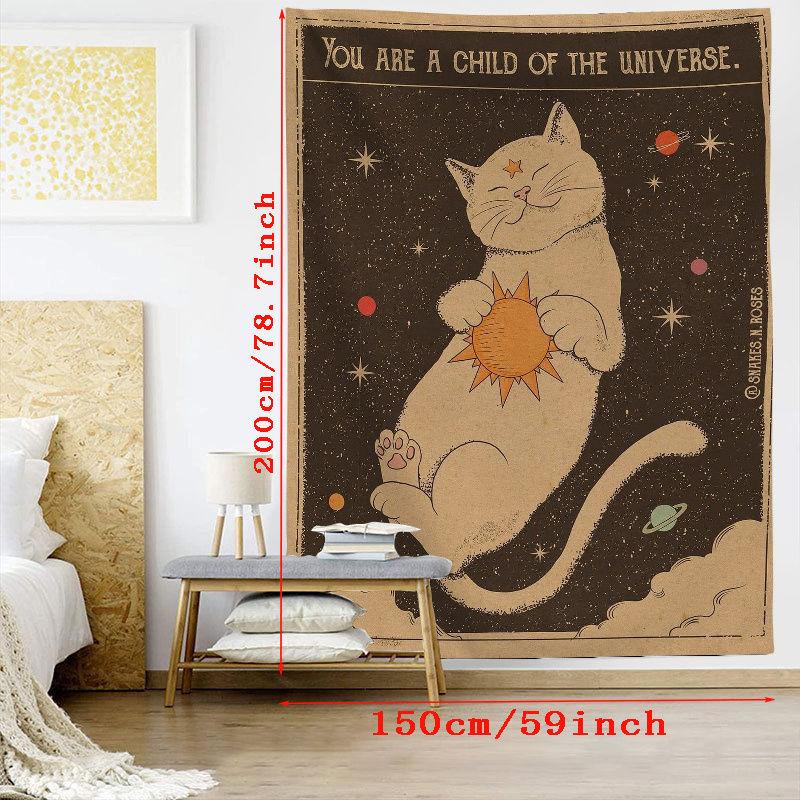 Moonlit Cat Tarot Tapestry Stunning Wall Hanging For Bedroom - Temu