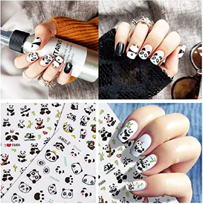 Panda Nail Art Stickers 3d Cute Panda And Bamboo Nail Art Stickers ...