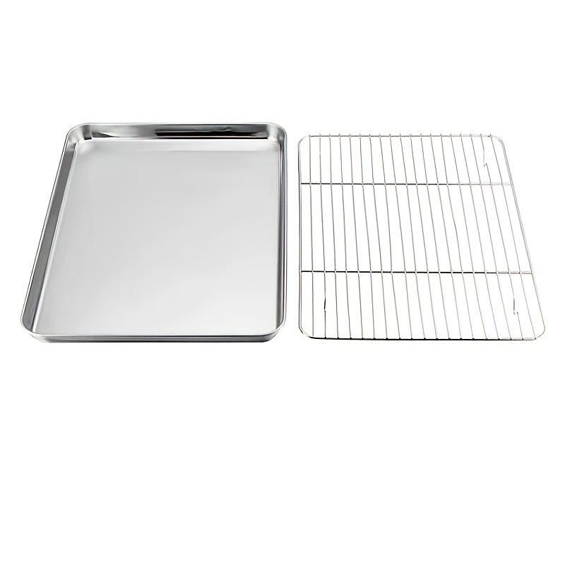Baking Sheet And Rack Set, Stainless Steel Cookie Sheet Baking Pan Tray
