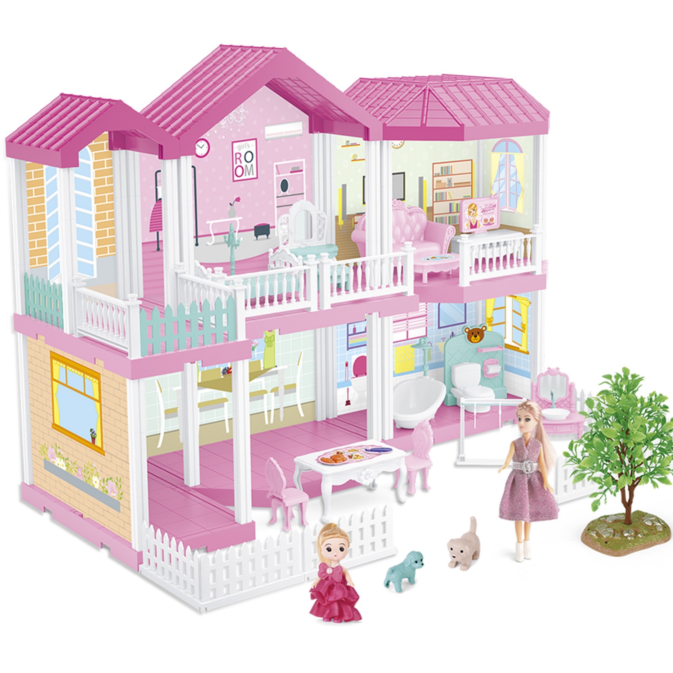 Dream House Doll For Girls Story 12 Rooms Playhousedollhouse Furniture  Accessories, Pretend Cottage Toy House, Toddler Kids  Christmas、halloween、thanksgiving Gift - Temu