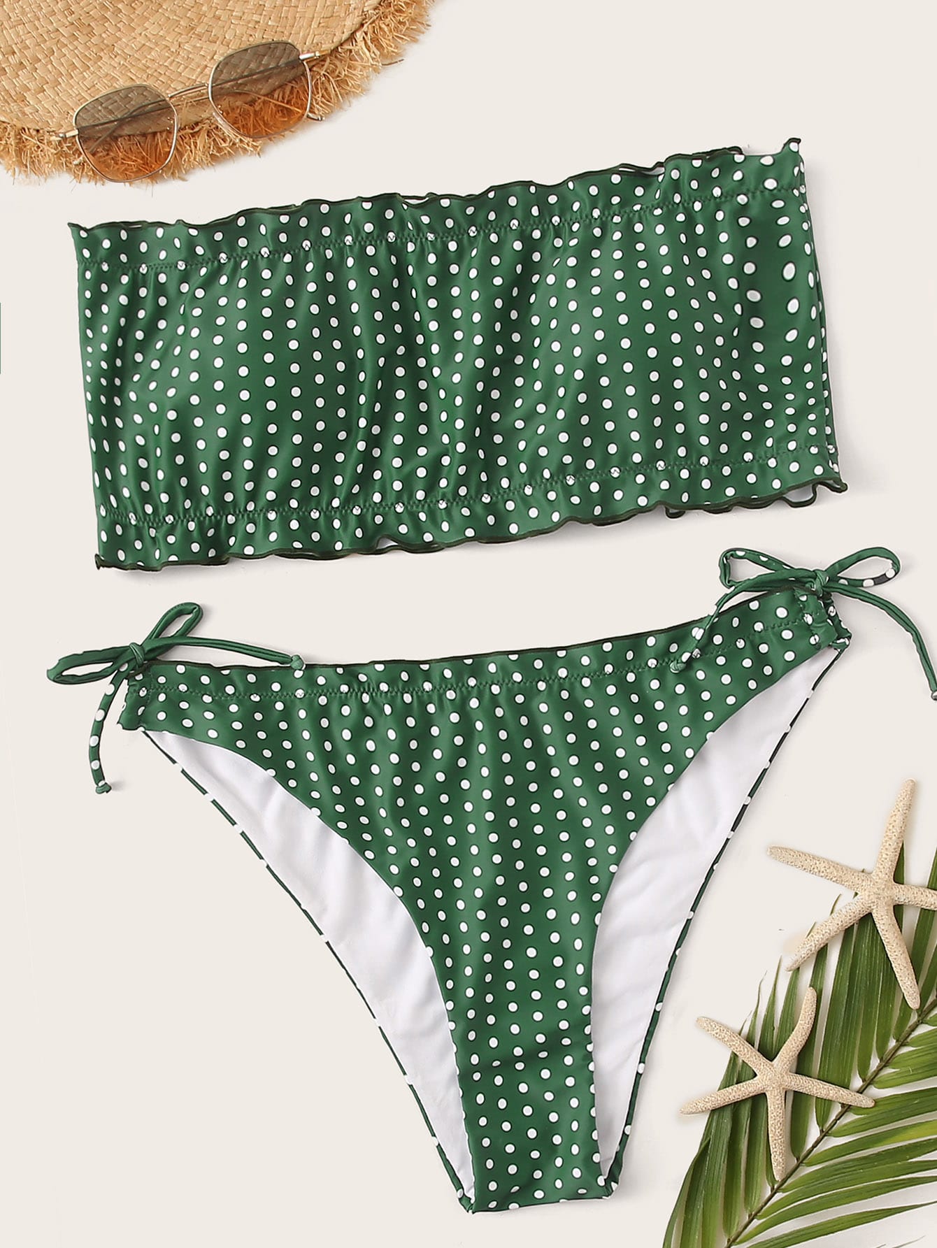 Plus Size Polka Dot Tube Top Side Drawstring Bikini Set - Temu Netherlands
