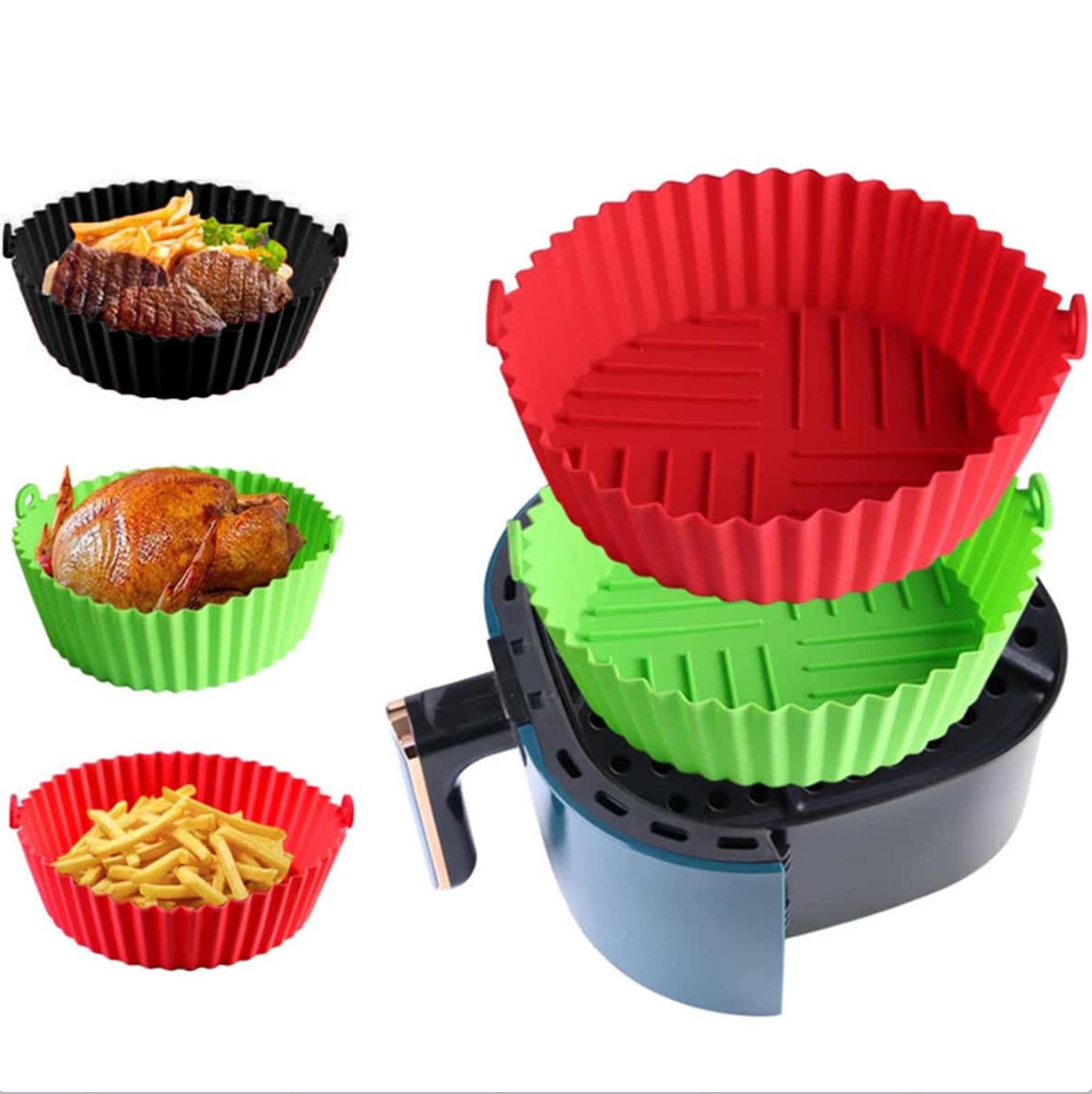 Silicone Air Fryer Liners 16cm/19cm Baking Tray Pads Steamer Pot Paper Mold  Accessories Reused To Prevent Food Sticking Tool Red - AliExpress