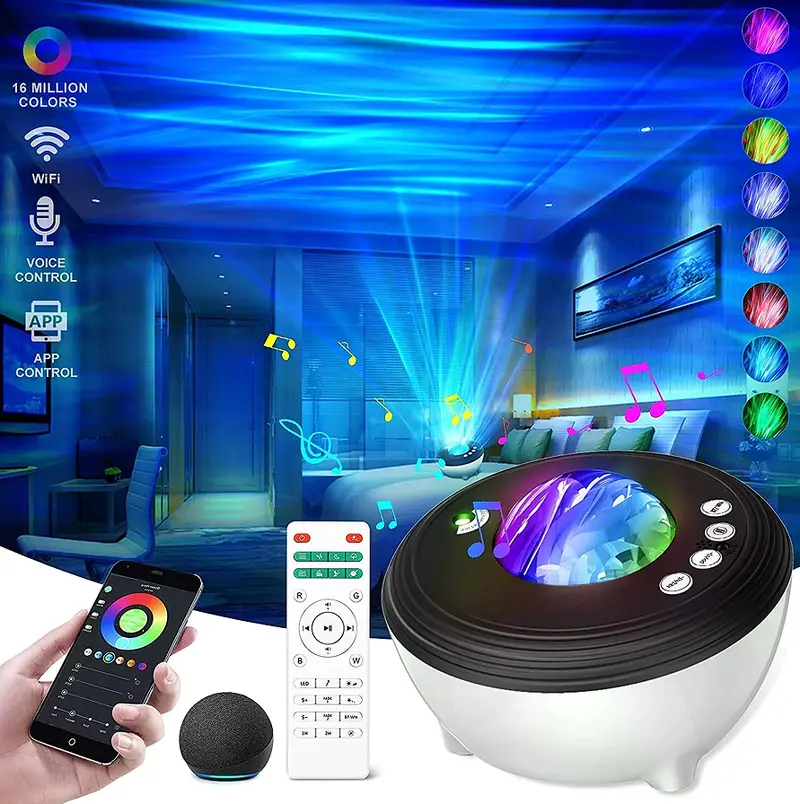 star light galaxy projector smart wifi night light music speaker using white noise for kids and adults home ceiling decor christmas party birthday gift details 16