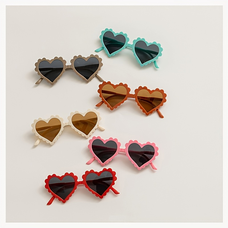 1pc Kids Fashionable Vintage Heart Shaped Sunglasses